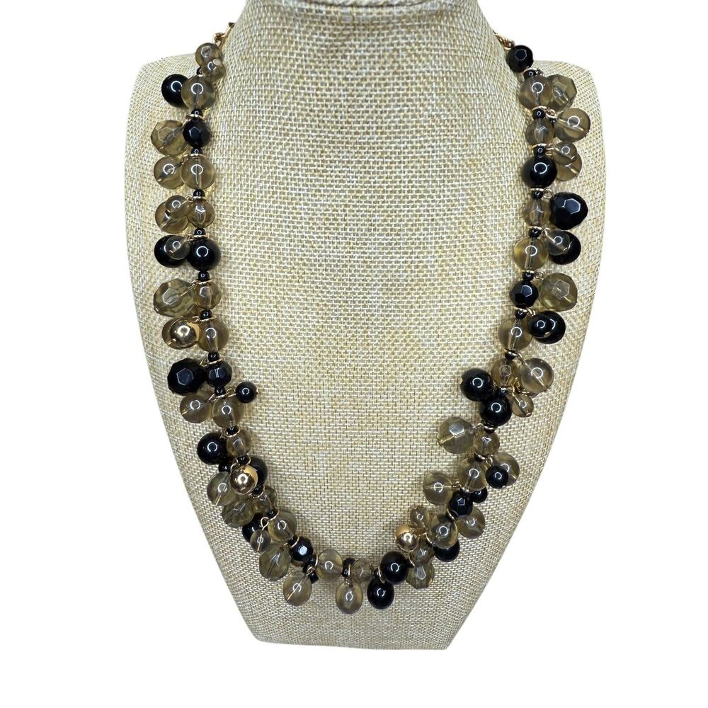 Kate Spade New York Goldtone Champagne Smokey Bubbles Statement Necklace Formal‎